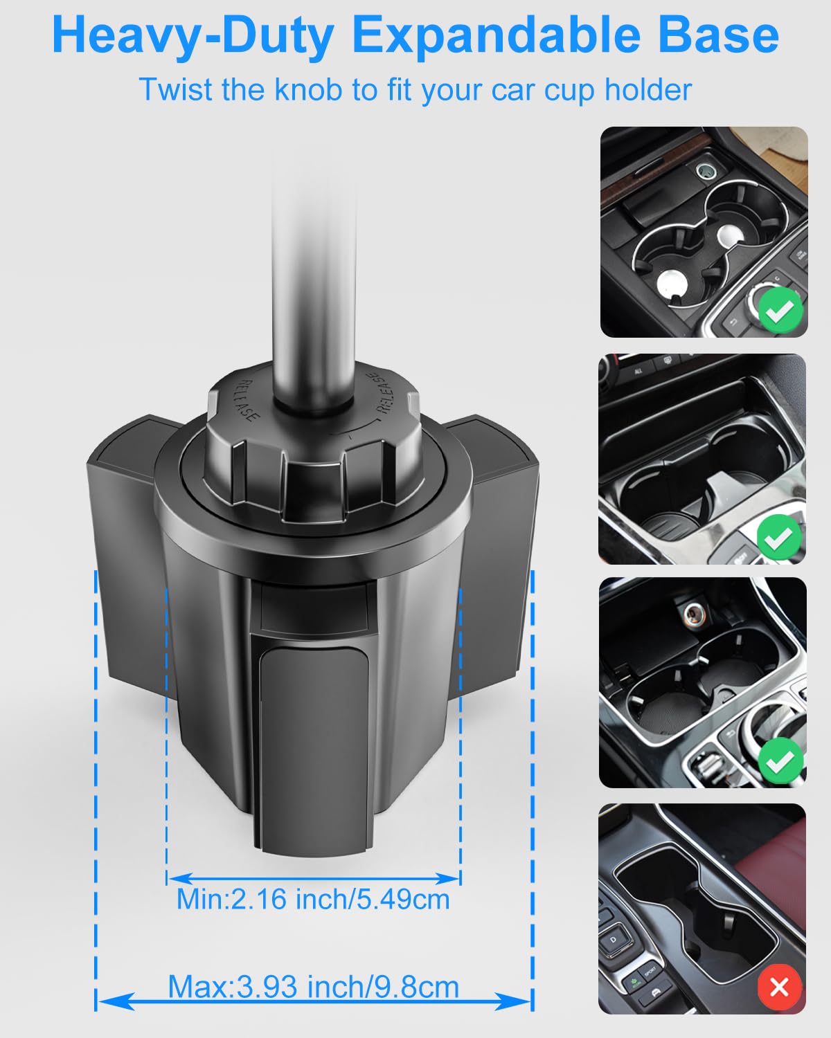 Tablet Halterung Auto GeträNkehalter, [Superstarker Metallarm] LKW Becherhalter Tablet Halterung, KFZ Becherhalter Halterung fur iPad Pro 12.9, 11, Air, Mini, Galaxy Tabs, 4-12.9 Tables
