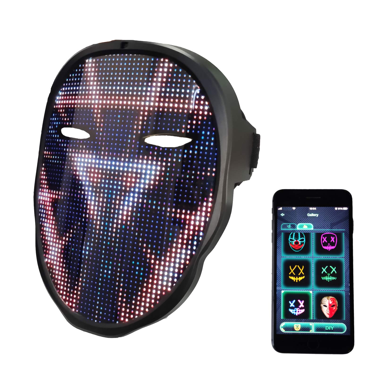 Depointer Life Led Mask with Bluetooth App Controlled, Customizable