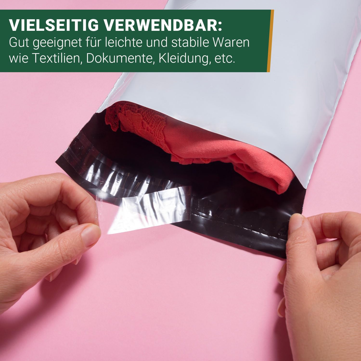 BB-Verpackungen 500x Folienversandtaschen Weiß 325 x 425 mm LDPE-Coexfolie (500 Stück) | reißfest, wasserundurchlässig und selbsklebender Sicherheitsverschluss