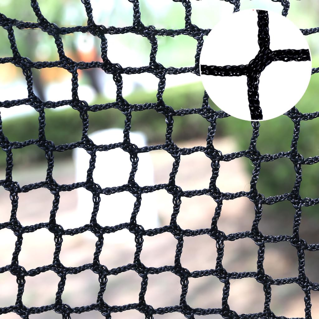 Safety Netting for Fence Outdoor, Kids Safety Guardrail Stairway Net, Balcony Patio Protective Netting for Small Pet,Toy, Black Knotless Stadium Sports Nettin(Size:3M×9M(9.8FT×29.5FT),Color:Black)