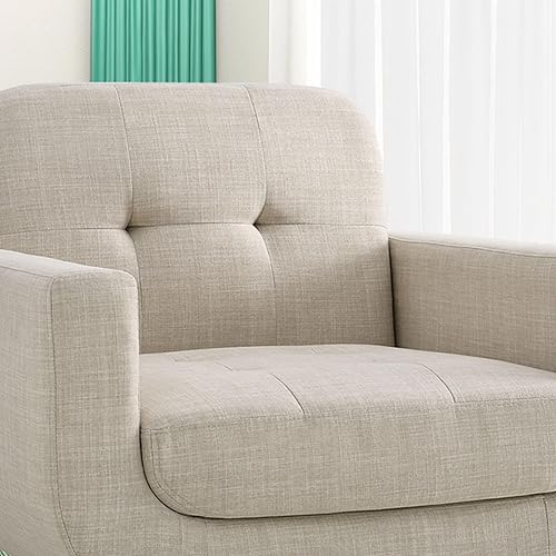 Miniatura 19 de Rosevera Elena - Sillón contemporáneo con tapicería de lino, muebles de sala de estar, color beige Beige,Gris,Beige