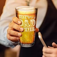Vista 4 de Best Dad Ever Grabado en una pinta de vidrio de cerveza de 16 onzas, idea única de regalo para papá nuevo para anuncio de bebé, nuevo bebé, día