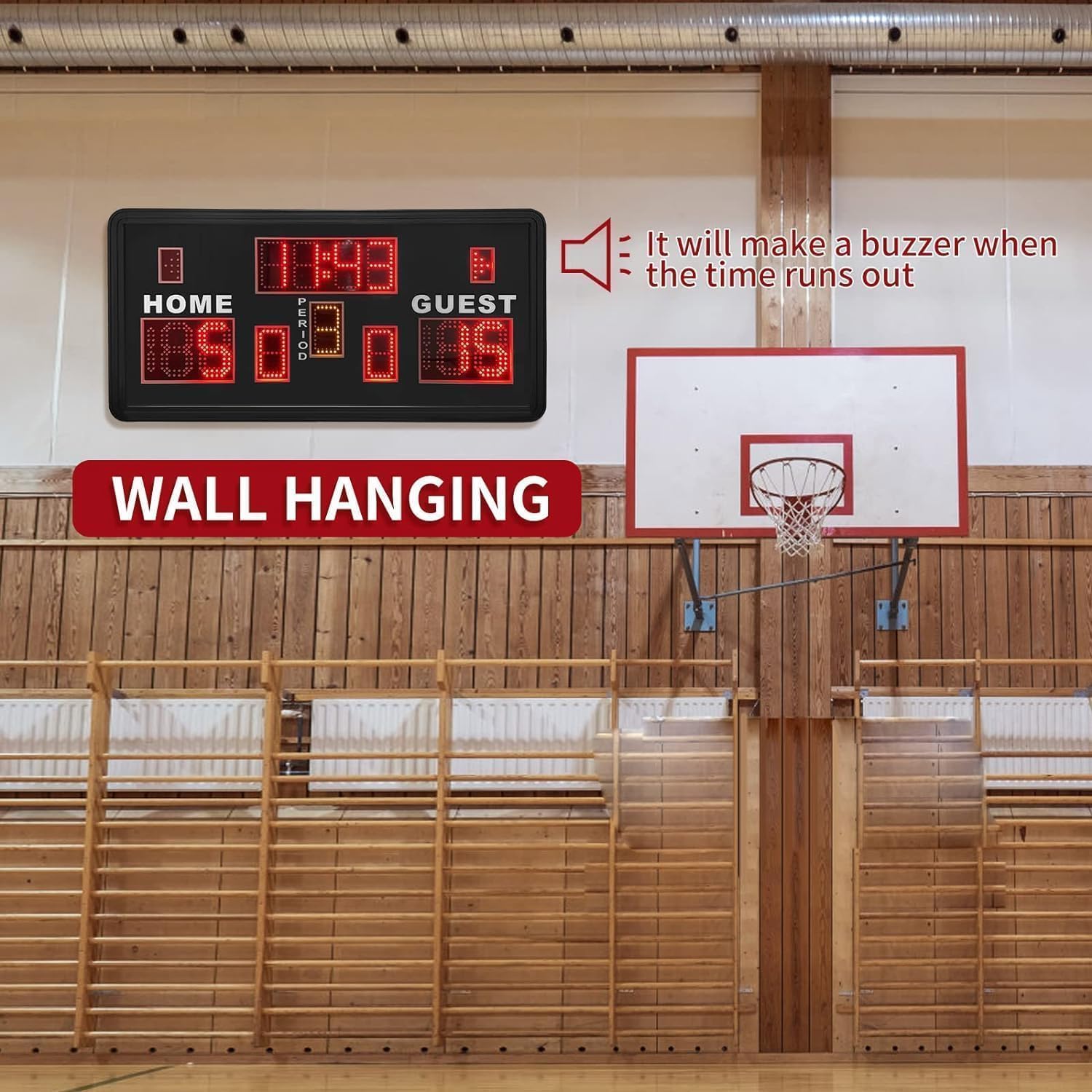 YZ Tableau De Score Électronique 88,9 Cm Avec Télécommande – Affichage LED, Minuteur 1/10s, Pour Basket / Foot / Volley