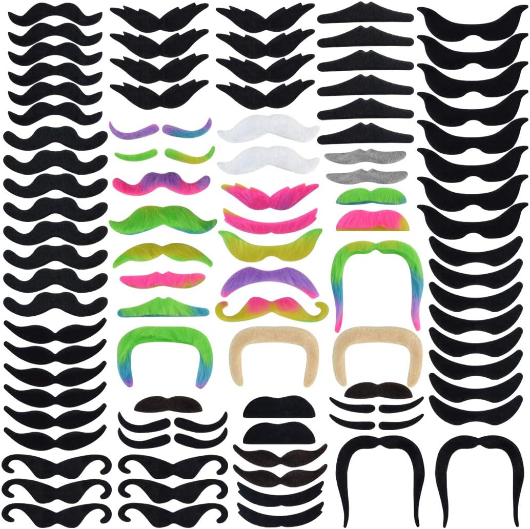 96pcs Fake Mustaches Self Adhesive Novelty Fake Mustache