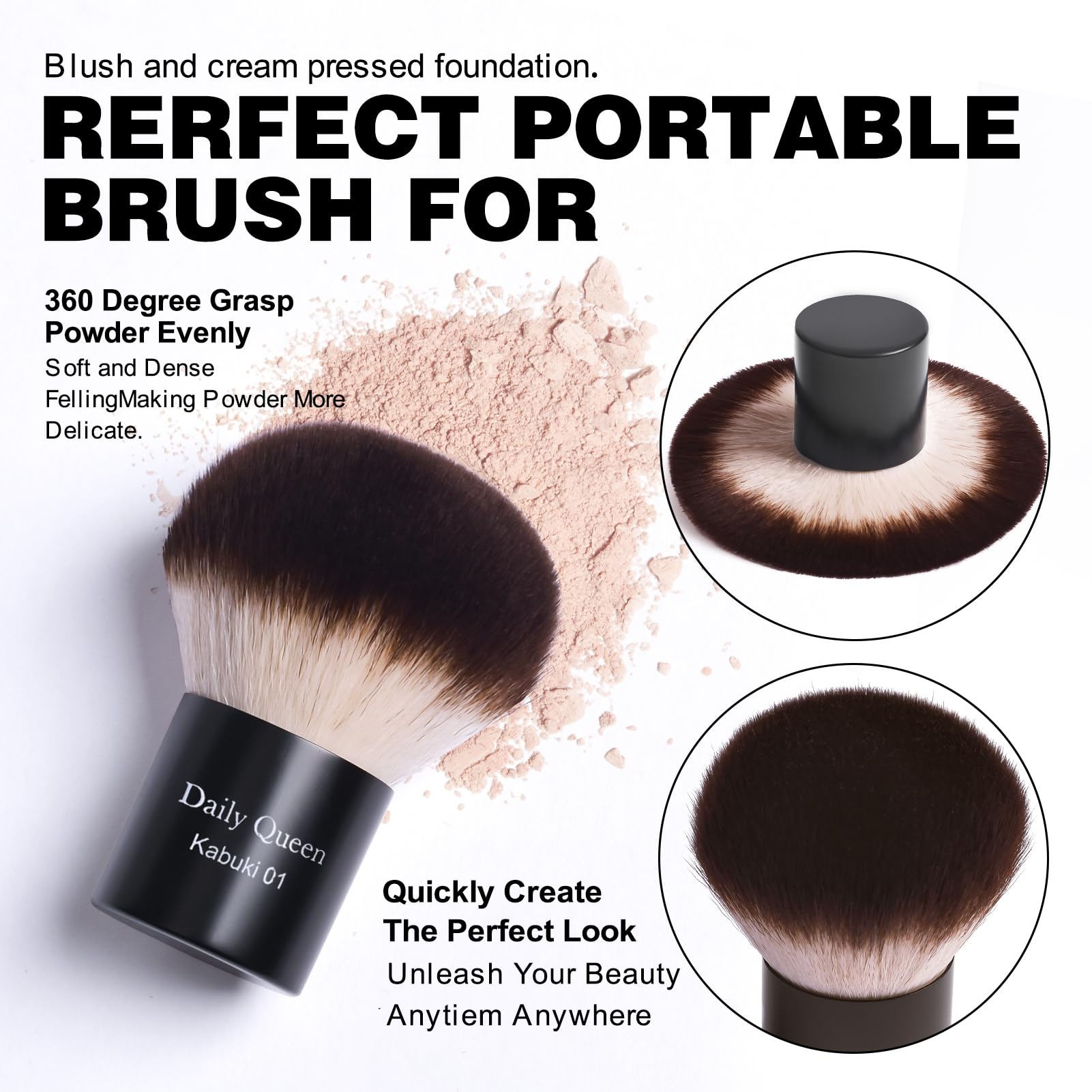 Juego de brochas de maquillaje, 24 piezas, kabuki profesional y brochas para polvo