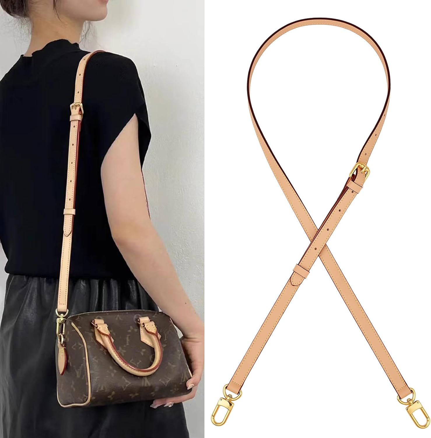 Vachetta Leather purse strap Genuine Leather Adjustable Replacement Strap for Shoulder Bag Handbag Purse - Image 4