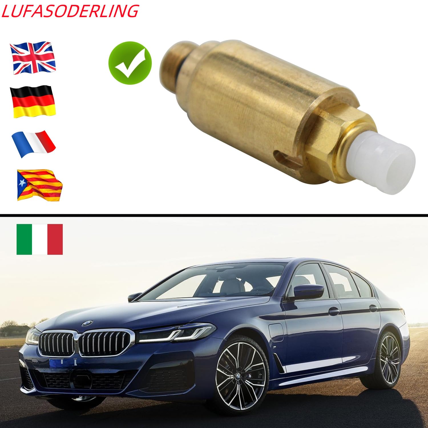 Sospensione pneumatica molla Risidual Pressure M10 Valvola d'aria con Q7 aria Holiding valvola di riparazione in ottone Kit di raccordi per Audi Q7 VW Tourage Porsche Cayenne 958 (4 Set)