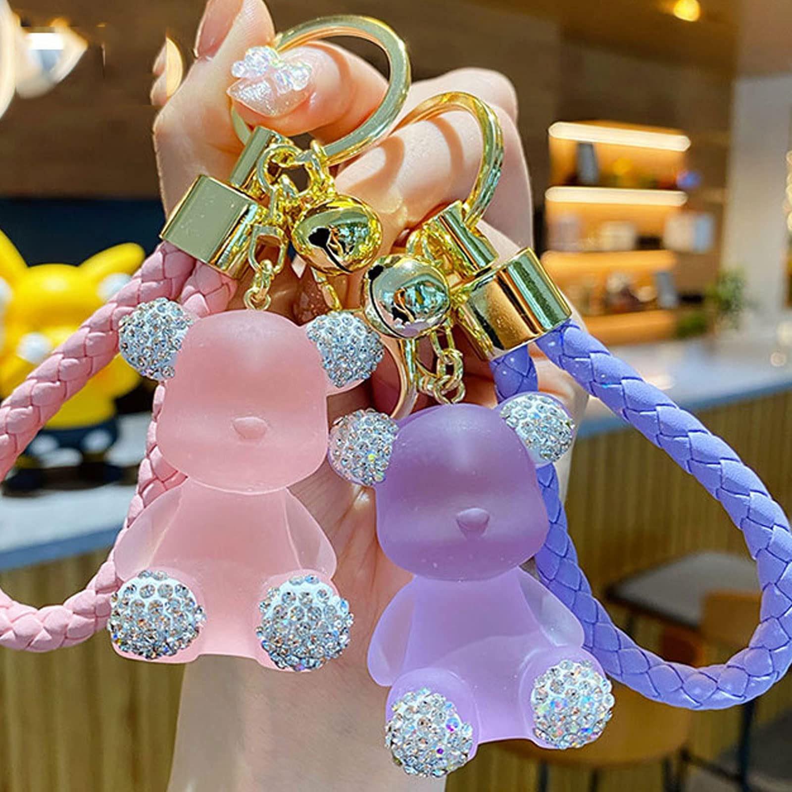 Xinbalove Cute Diamond Bear Design Bags Doll Car Key Backpack
