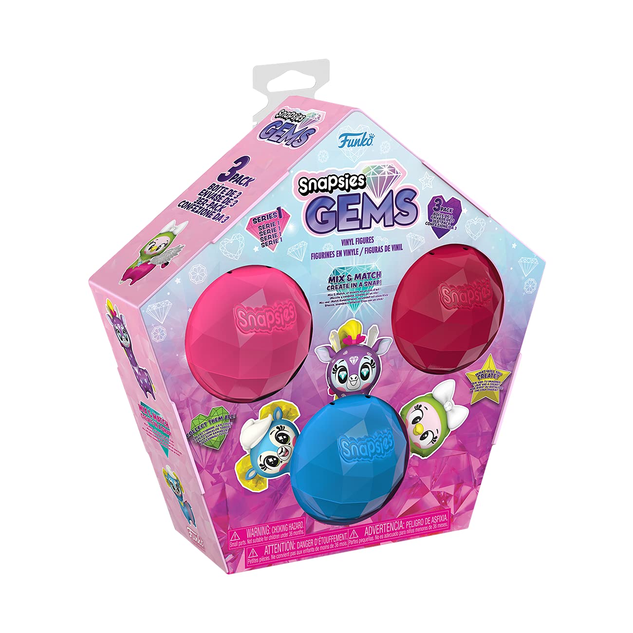 Snapsies: W3 Gems - Goldie Glam - 3 Pack - (Holiday) - Collectable Vinyl Figure - Gift Idea - Official Merchandise - Toys for Boys, Girls, Kids & Adults - Stocking Fillers