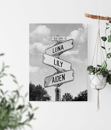 Vista 44 de VIRAGIL Lienzo personalizado para el Día de la Madre – Regalo con nombre personalizado para mamá, abuela, nana, Gigi de hija, hijo, nietos – Arte