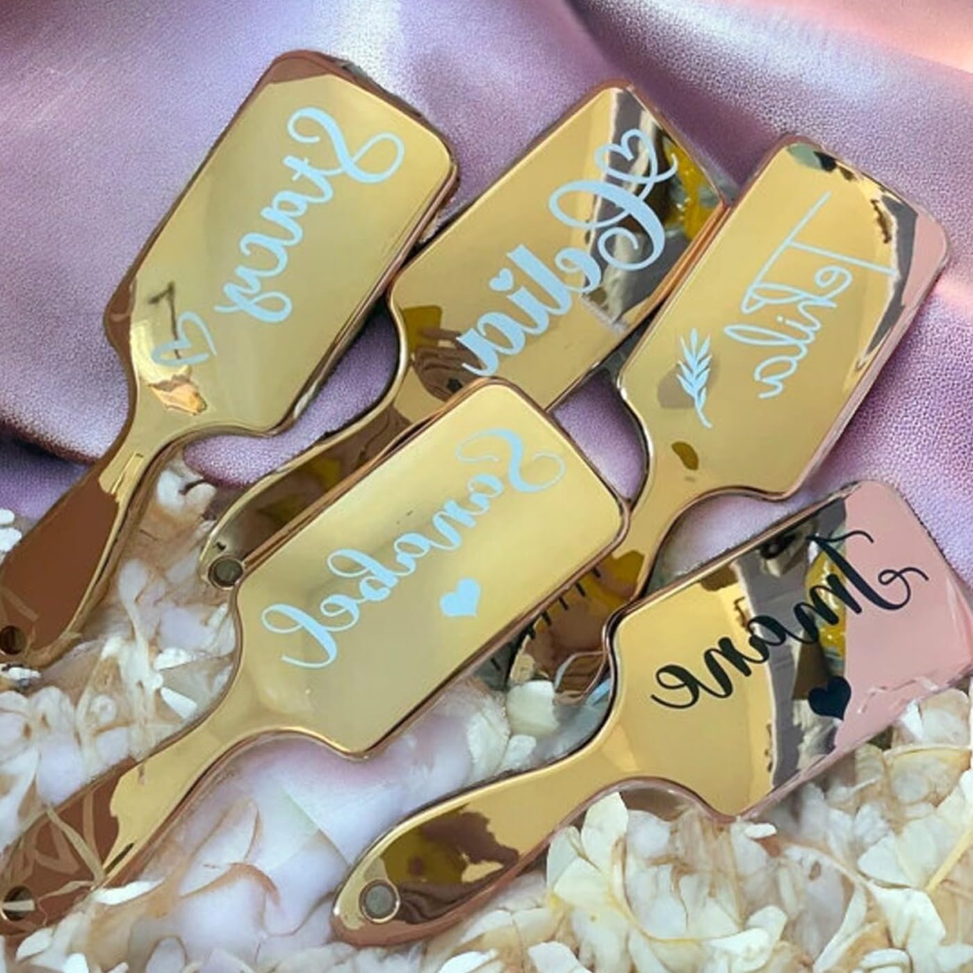 Spazzola For Capelli E Specchio Personalizzati, Spazzola For Capelli Personalizzata Regalo For Damigelle D'onore, Regalo For Festa Nuziale Spazzola For Capelli Personalizzata, Spazzola(20pcs)