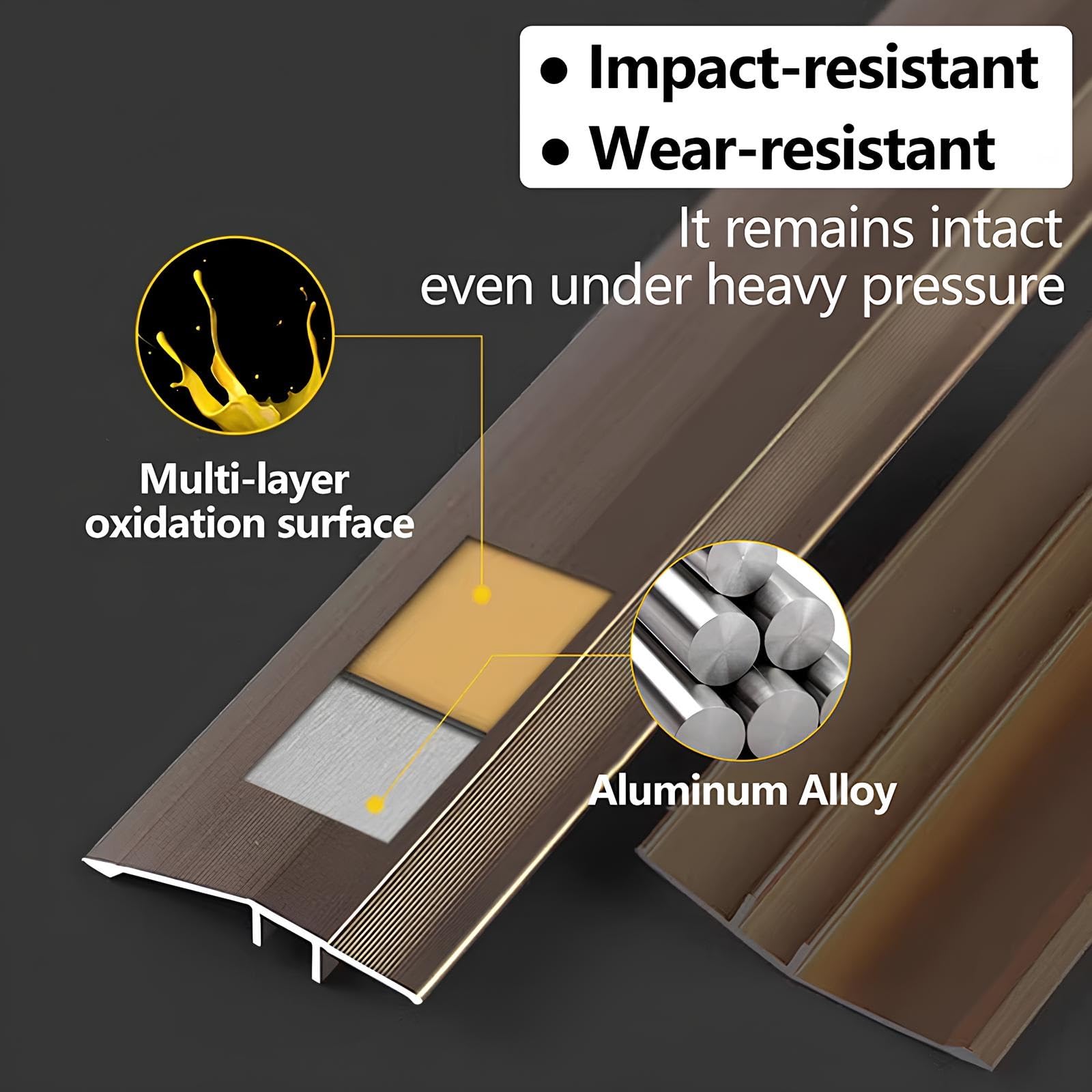 4.3cm 5.5cm Ancho Perfil de Transicion de Aluminio para Suelo