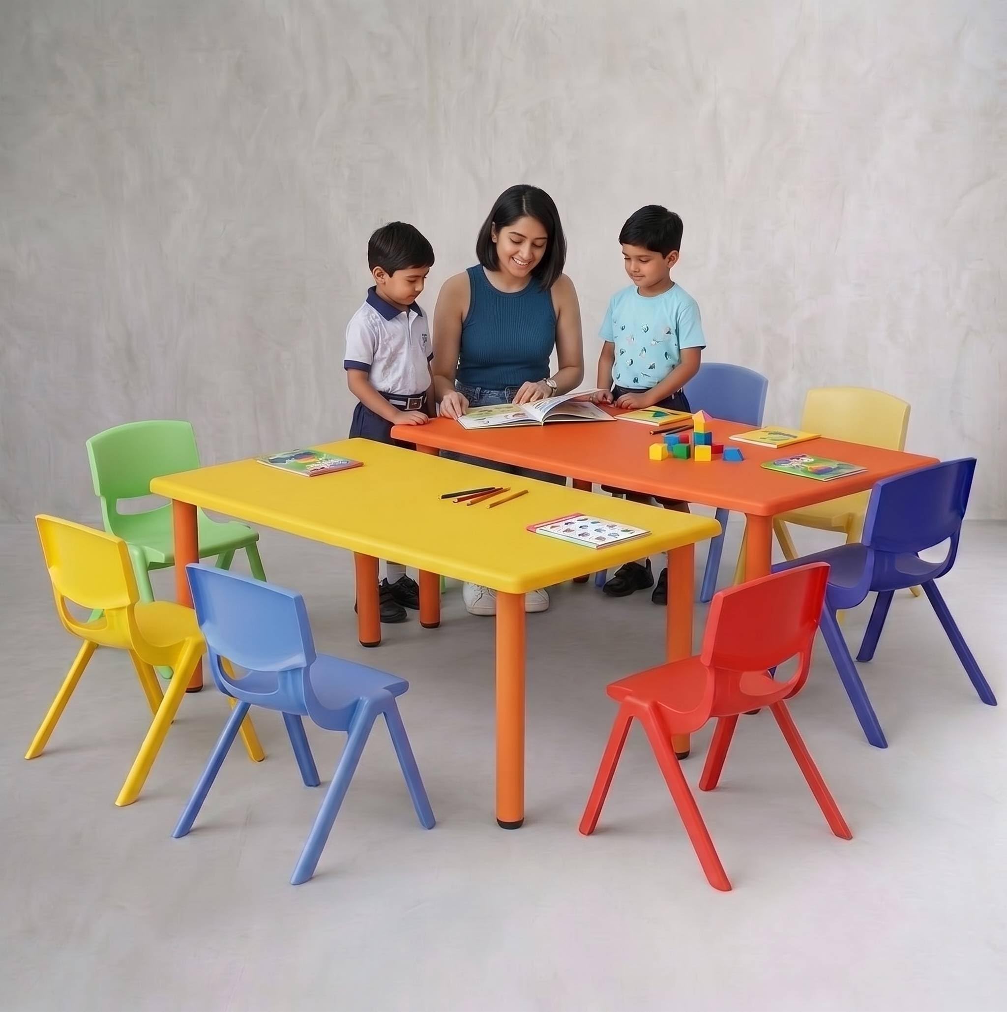 eHomeKart Rectangle Kids Table Set of 2 – Two Plastic Study Table for Home or School (48" L x 24" B) – Indoor & Outdoor Use – Color May Vary – Chairs Not Included-picture-28