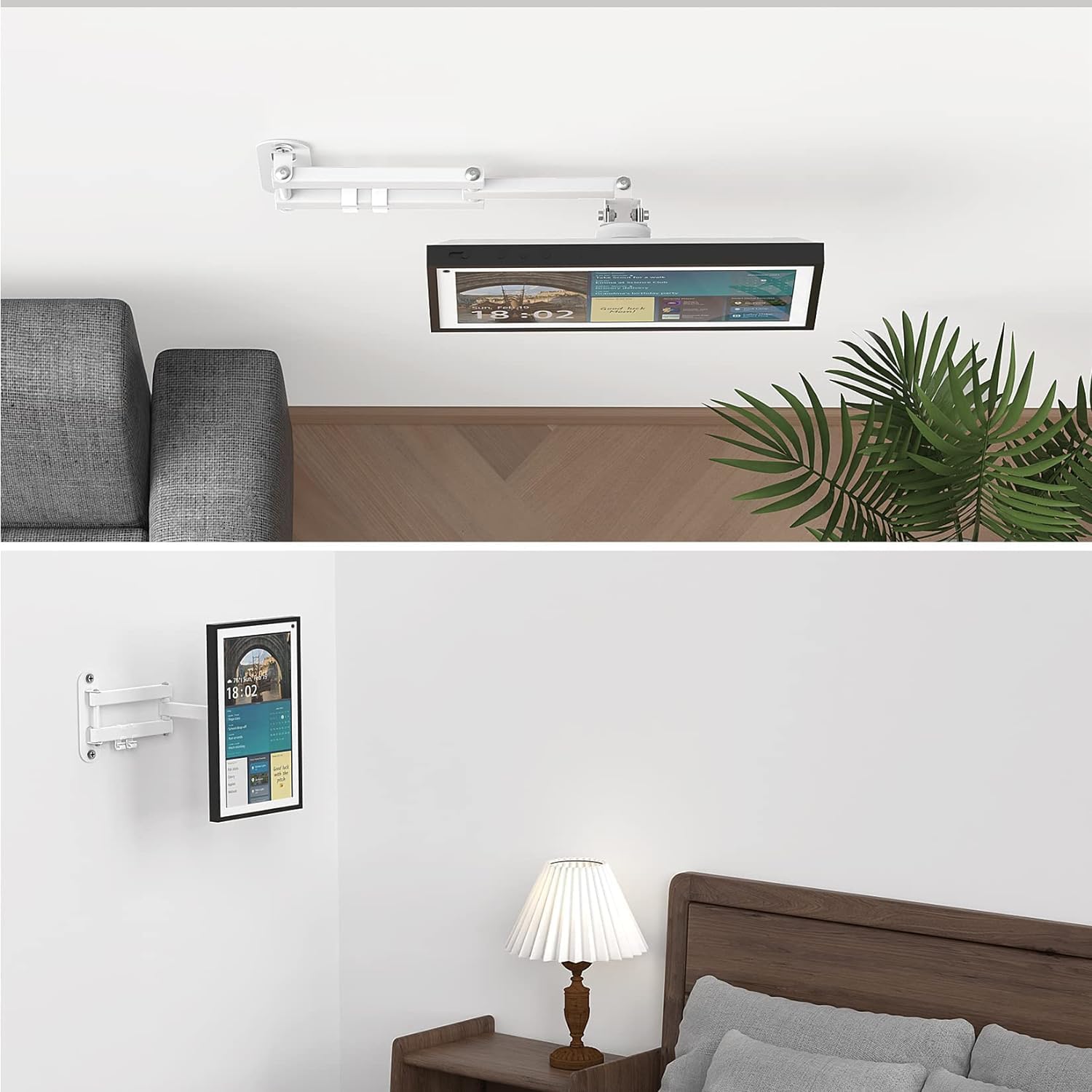 Support mural universel pour moniteur TV Show 15, support réglable, pivotant et inclinable, pour TV de 13 à 30 ", 100 x 100, 75 x 75 mm, en métal, blanc