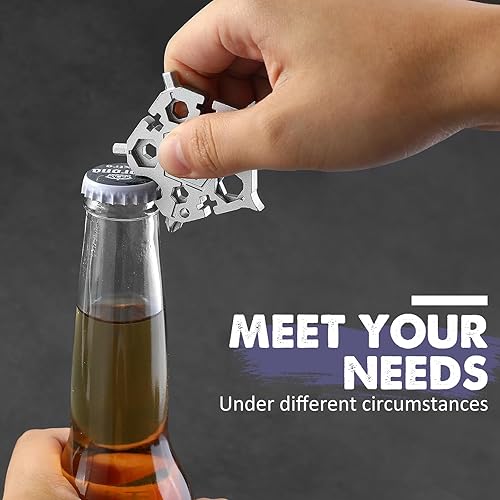 Miniatura 5 de Multiherramienta de copo de nieve 23 en 1, herramienta portátil de supervivencia al aire libre, multiherramienta de bolsillo de acero inoxidable,