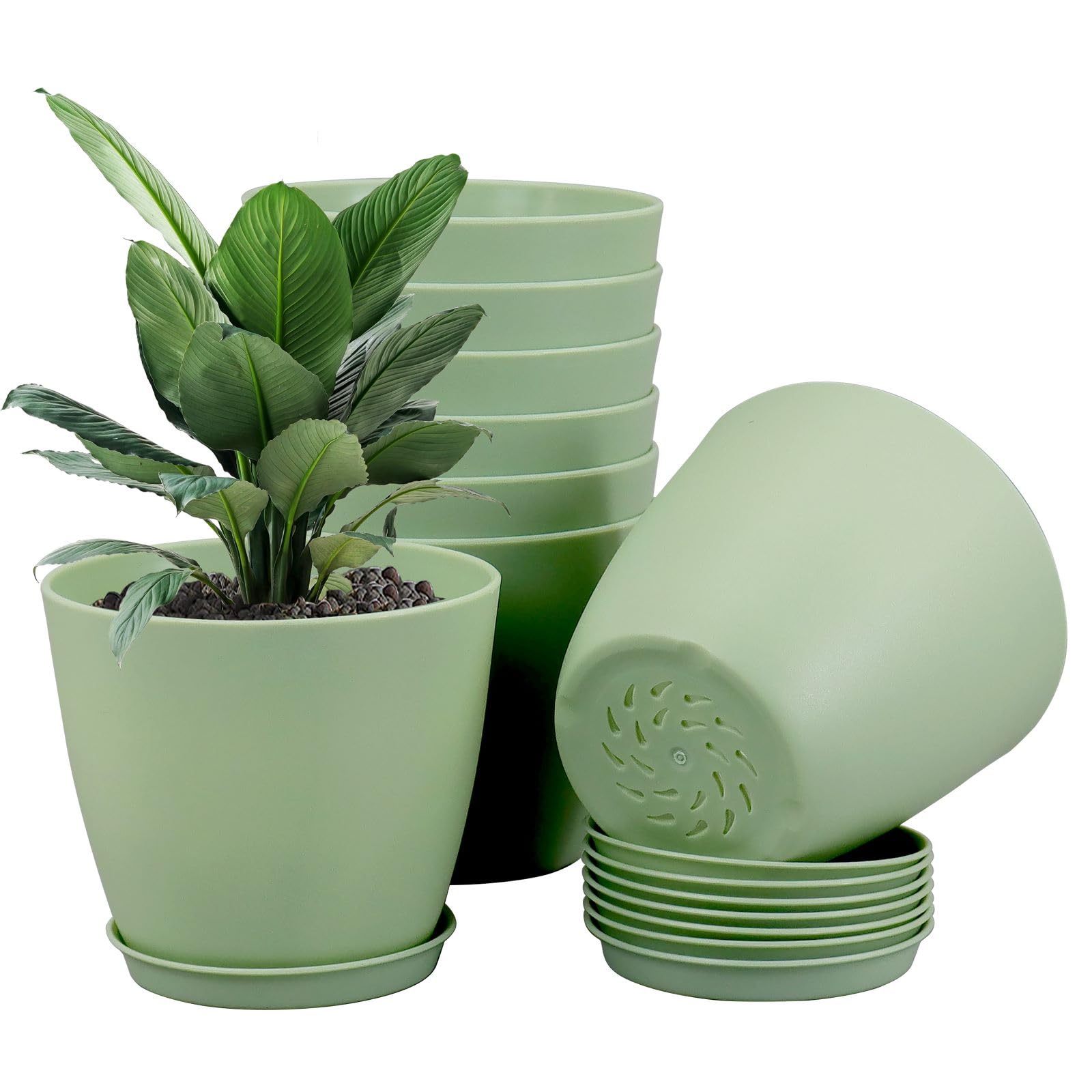 Snapklik.com : UOUZ 8Pack 4inch Small Nursery Plant Pots, Plastic Planters