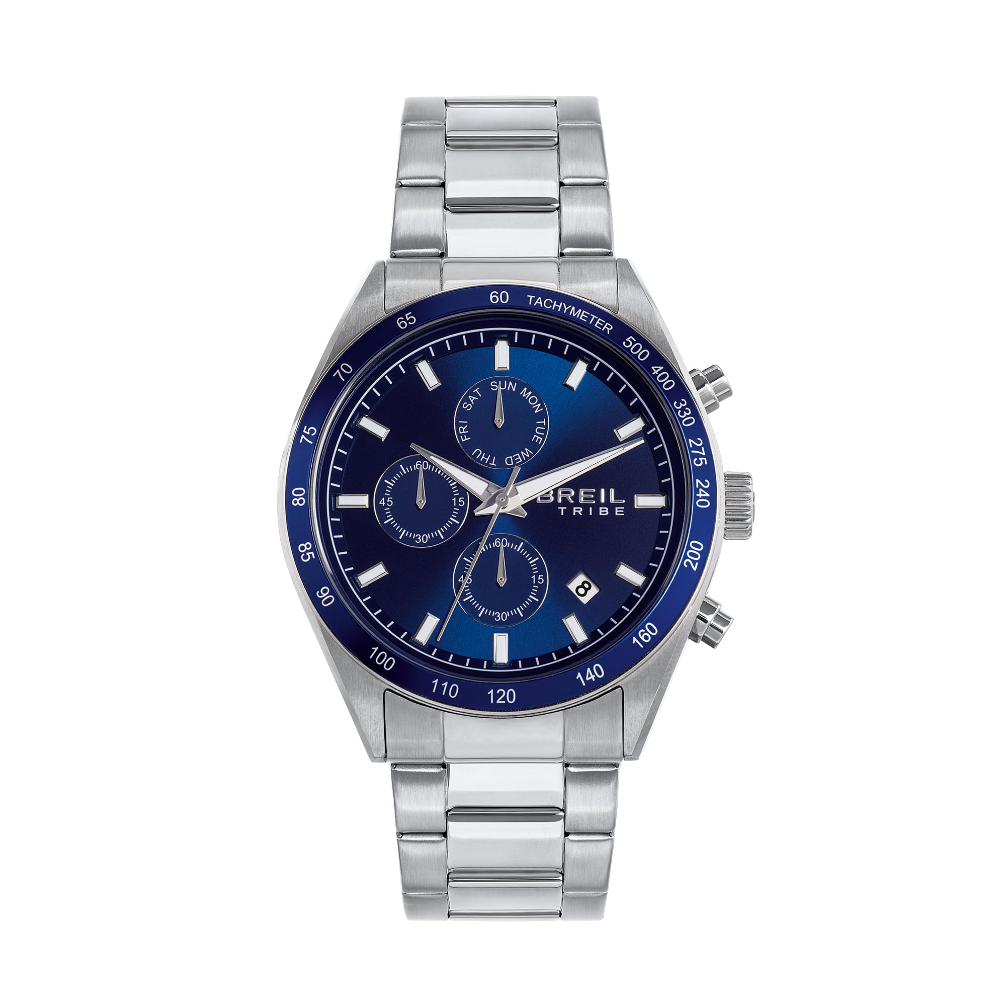 Breil, Collezione Echo, Cronografo Uomo, Cassa in Acciaio con Finitura Bilux, Lunetta con Disco in Alluminio, Quadrante con Effetto Sunray, Indici e Sfere Luminous, Cassa 42 mm