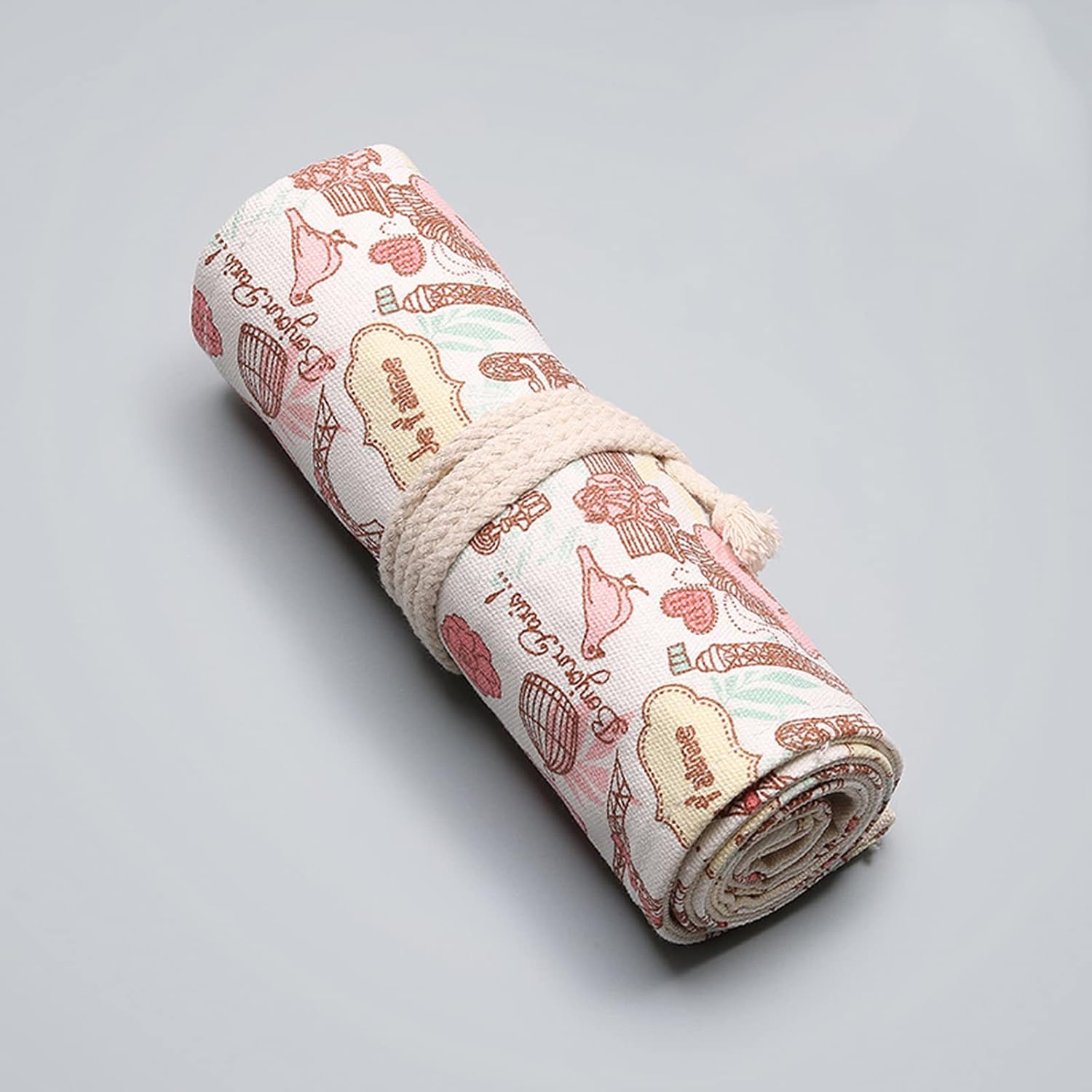 Canvas Pencil Wrap Pencils Roll for Case Hold for 12/36/72 Color Pencils Stationery for School Office Canvas Pencil Roll Wrap Colored Pencils Roll image 4