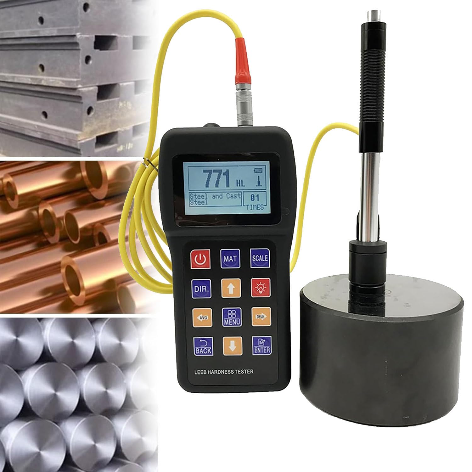 Leeb Härteprüfgerät Messgerät Digitaler Härteprüfer Für Metall Für Stahl Eisen Bronze Kupfer 10 Materialien 170 Bis 960 Hld Rockwell Metallhärtemessgerät Durometer