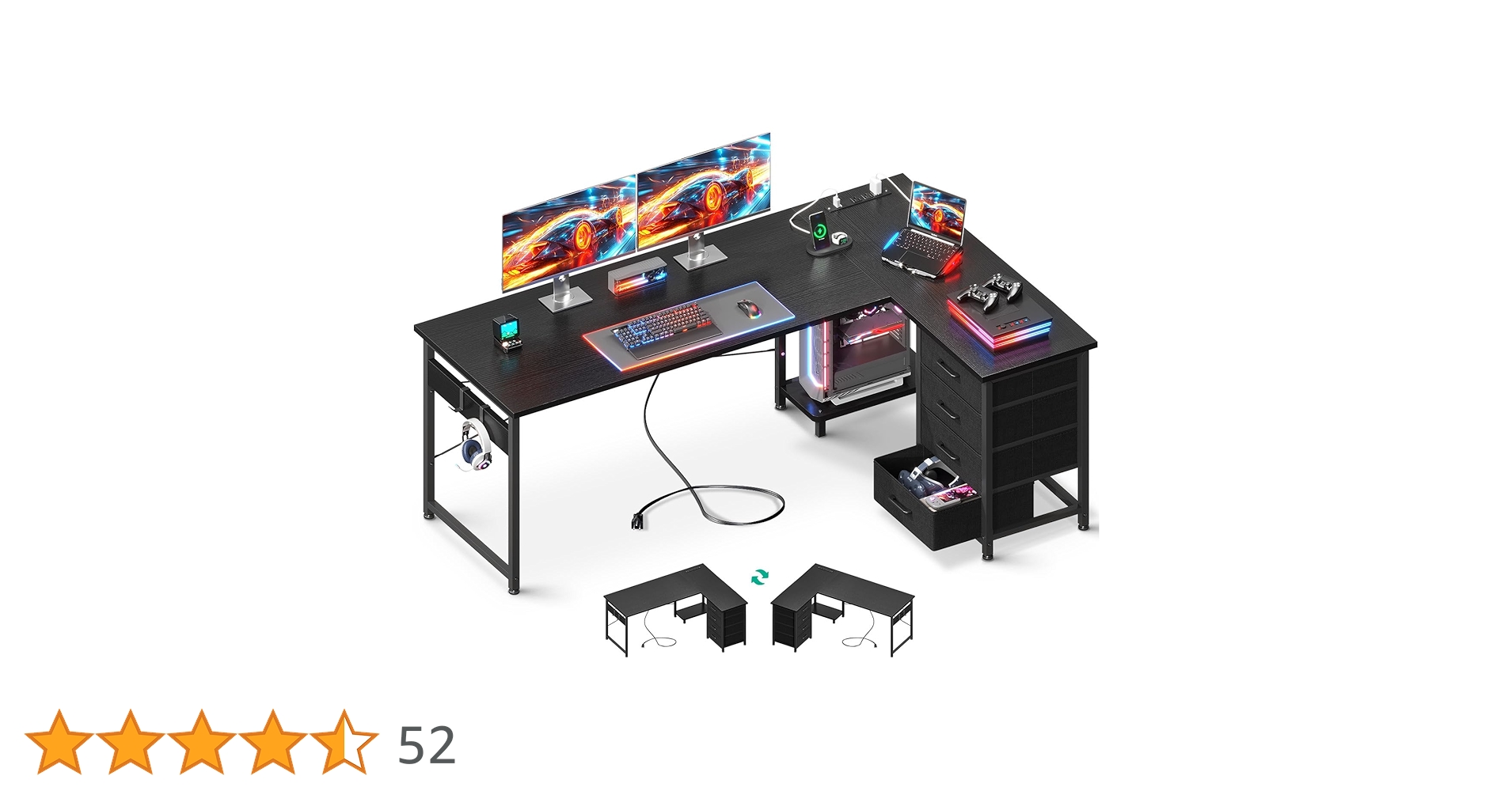 Amazon | AODK ゲーミングデスク 引き出し4杯付き パソコンデスク Amazon | AODK ゲーミングデスク 引き出し4杯付き パソコンデスク