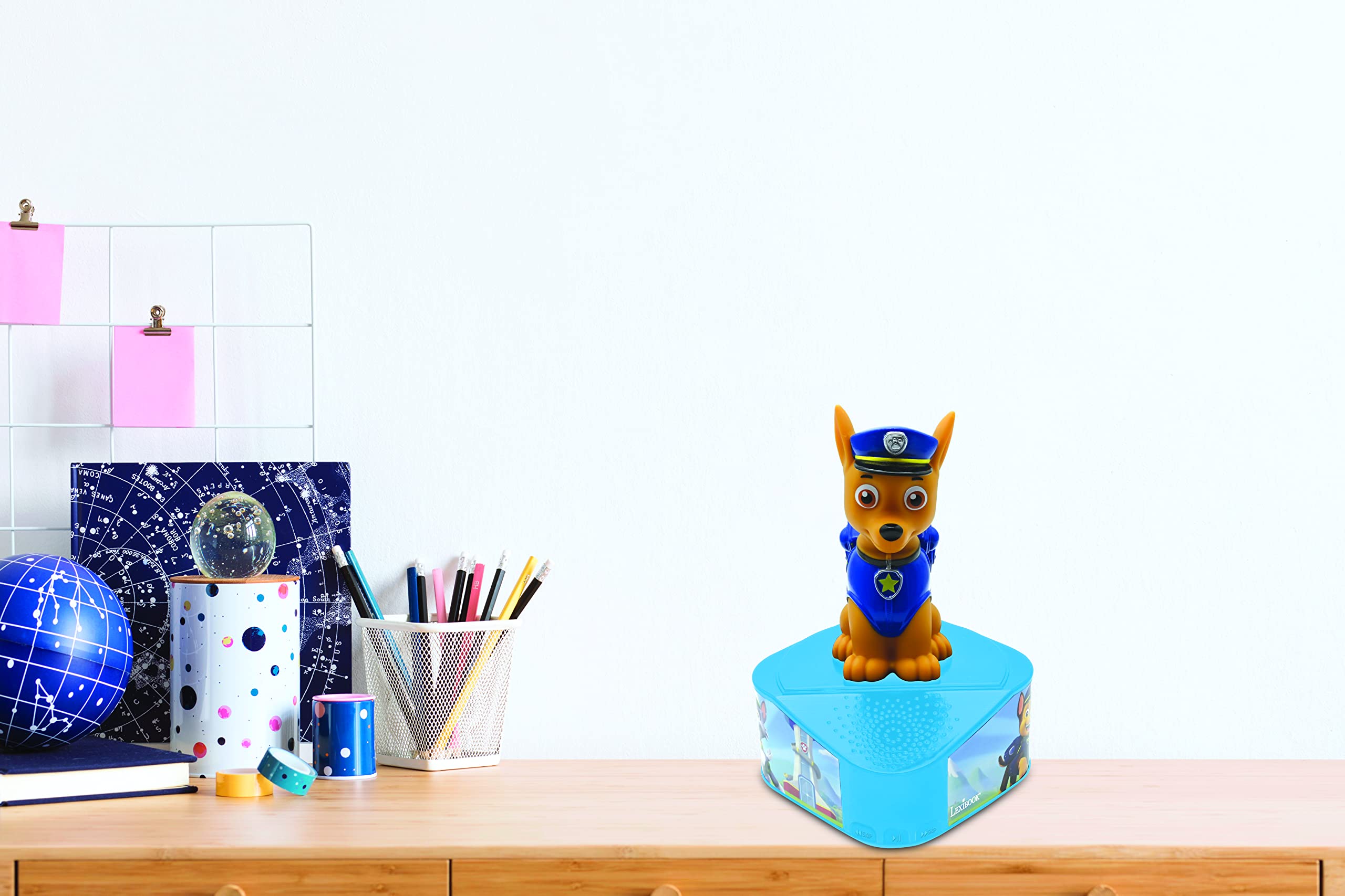 LEXIBOOK, Paw Patrol, Altavoz con figurita Luminosa, Bluetooth 5.0, Puerto USB/USB Tipo C, Azul, BTD80PA | Figura luminosa, Bluetooth 5.0, puertos USB y USB-C
