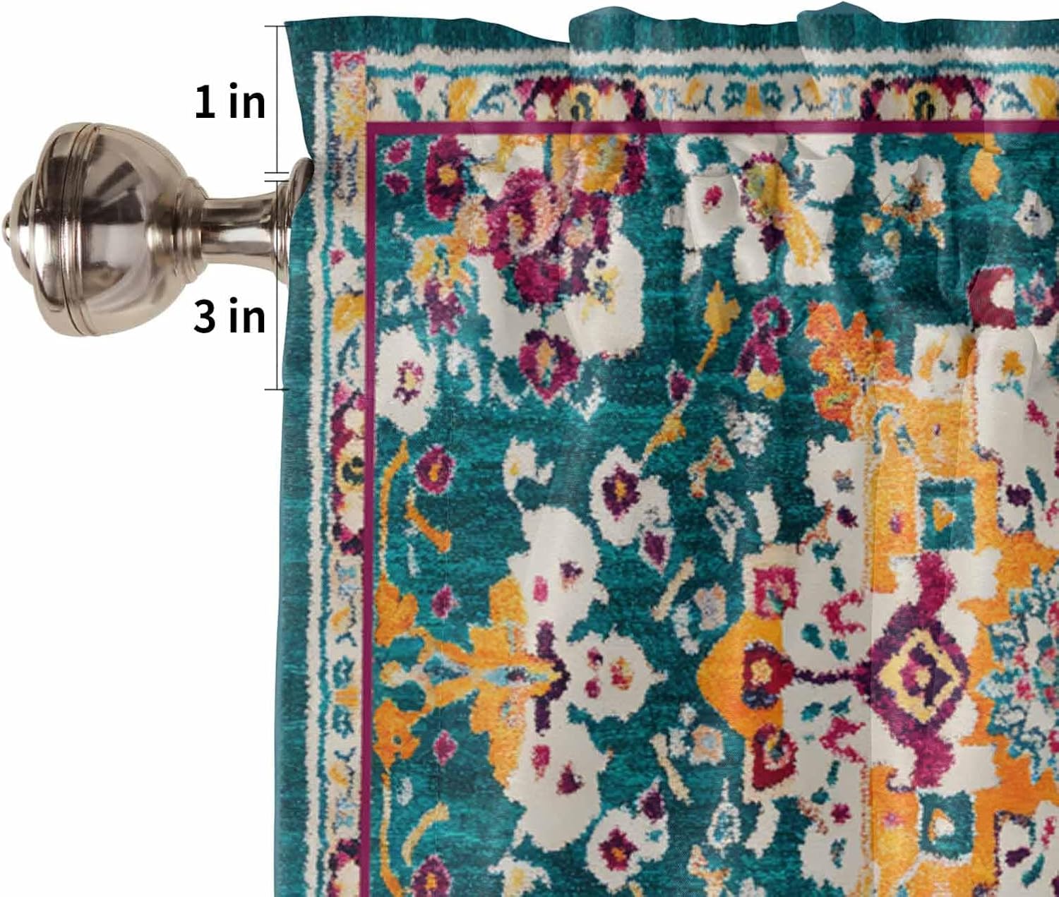 Vintage Southwest Kitchen Curtains Set 3 Piece for Windows, Rod Pocket Valance and Tier Set 24 Inch Length, Boho Aztec Farmhouse Pattern Art Light Filtering Cafe Curtains for Living Room Bathroom