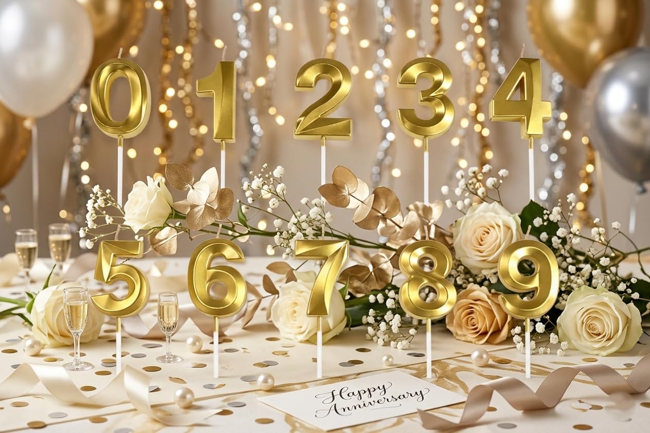 Glitter Number Candles - Birthday Cake Decorations -4