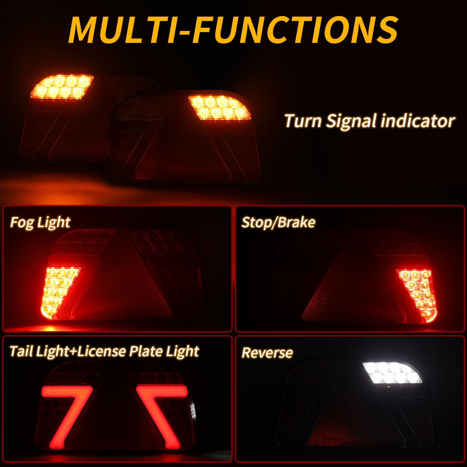 AOHEWEI 2 Stks Trailer Achterlichten 12 V/24 V Super Heldere Waterdichte Richtingaanwijzer Rem Staart Reverse Fog Reflector Lamp Voor Truck Vrachtwagen Caravan Van Tractor 628014825 AOHEWEI 2 Stks Trailer Achterlichten 12 V/24 V Super Heldere Waterdichte Richtingaanwijzer Rem Staart Reverse Fog Reflector Lamp Voor Truck Vrachtwagen Caravan Van Tractor 628014825
