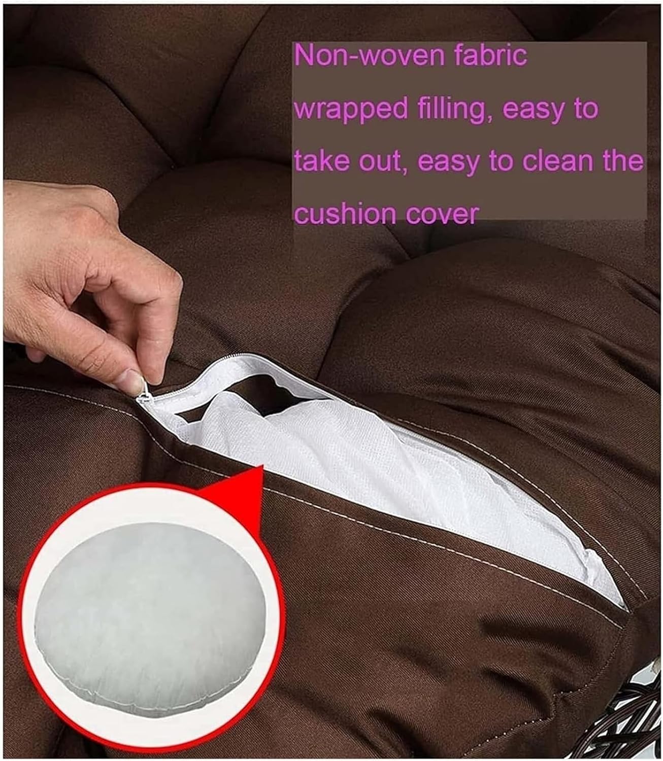 Egg Chair Cushion Replacement, Outdoor Thickened Hanging Egg Swing Chair Cushions Pads for Hanging Eggs Chair with Ties&Headrest Pillow(Sky Blue,100cm)