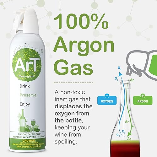 Miniatura 3 de ArT Wine Preserver  Preservación de vino prémium  Gas argón  Spray ahorrador de vino  Elimina la oxidación