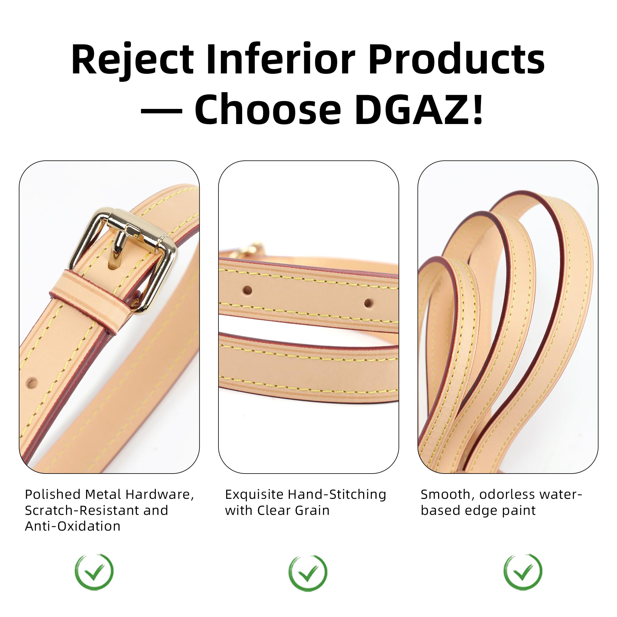 DGAZ Speedy Bag - Tracolla regolabile in pelle di vacchetta, con confezione regalo, tracolla fatta a mano
