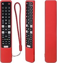 Schutzhülle aus Silikon für TCL RCA Fernbedienung RC802N RC80N 43P20US 49C2US 50P20US 55X2US 65P20US, Fernbedienung Hülle für TCL Android 4K UHD Smart TV Fernbedienung, Stoßfest Abwaschbar (Rot)
