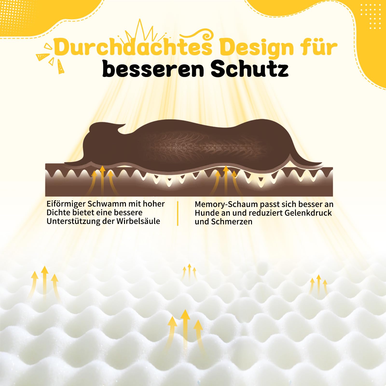Cama ortopédica para perros medianos y grandes, 109 x 84 x 21 cm, esponja de alta densidad con alto rebote, lavable con funda extraíble, cómoda, antideslizante, impermeable, marrón oscuro