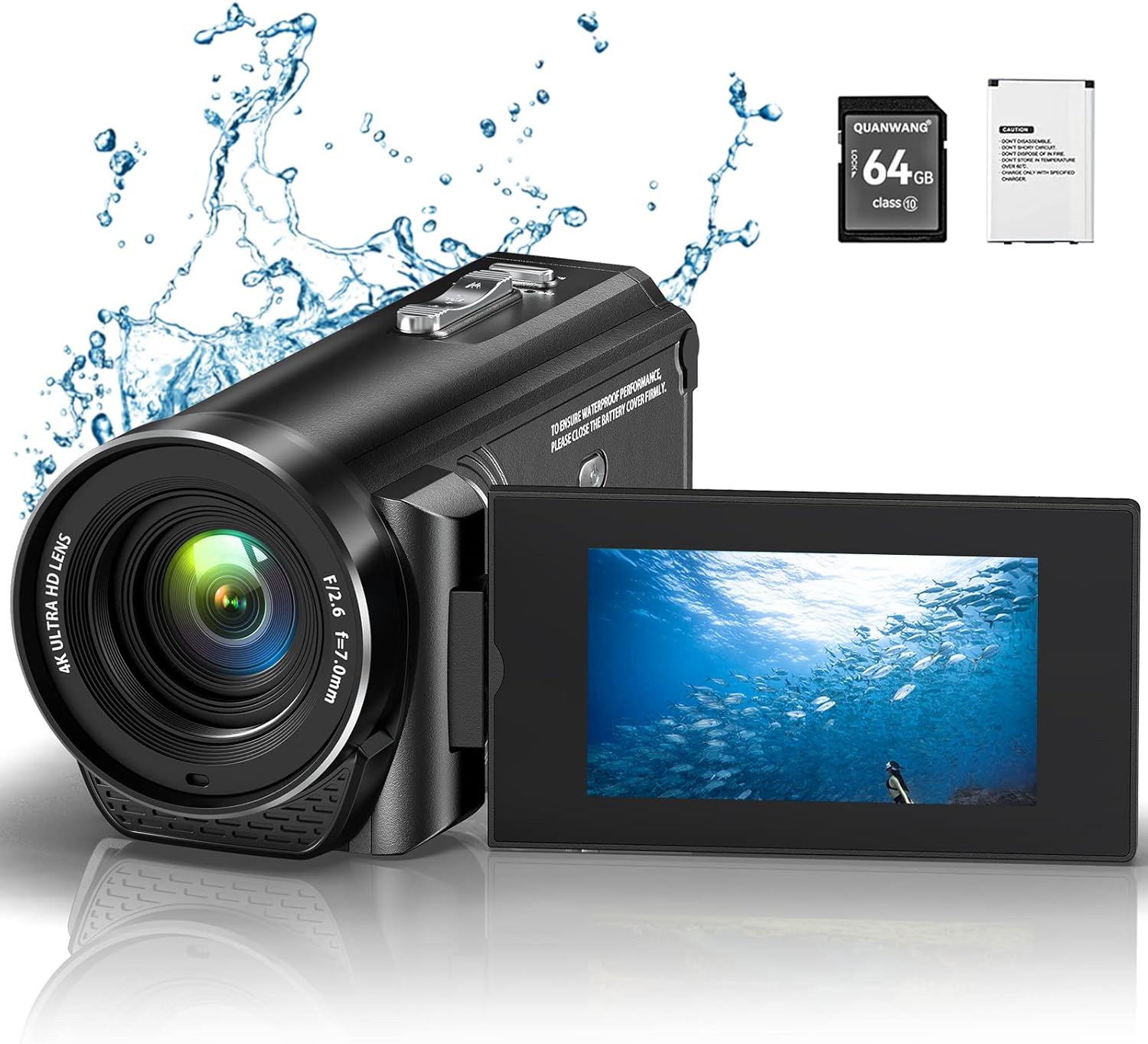 SPRANDOM Camcorder Video Camera 4K Ultra HD 56MP 30FPS