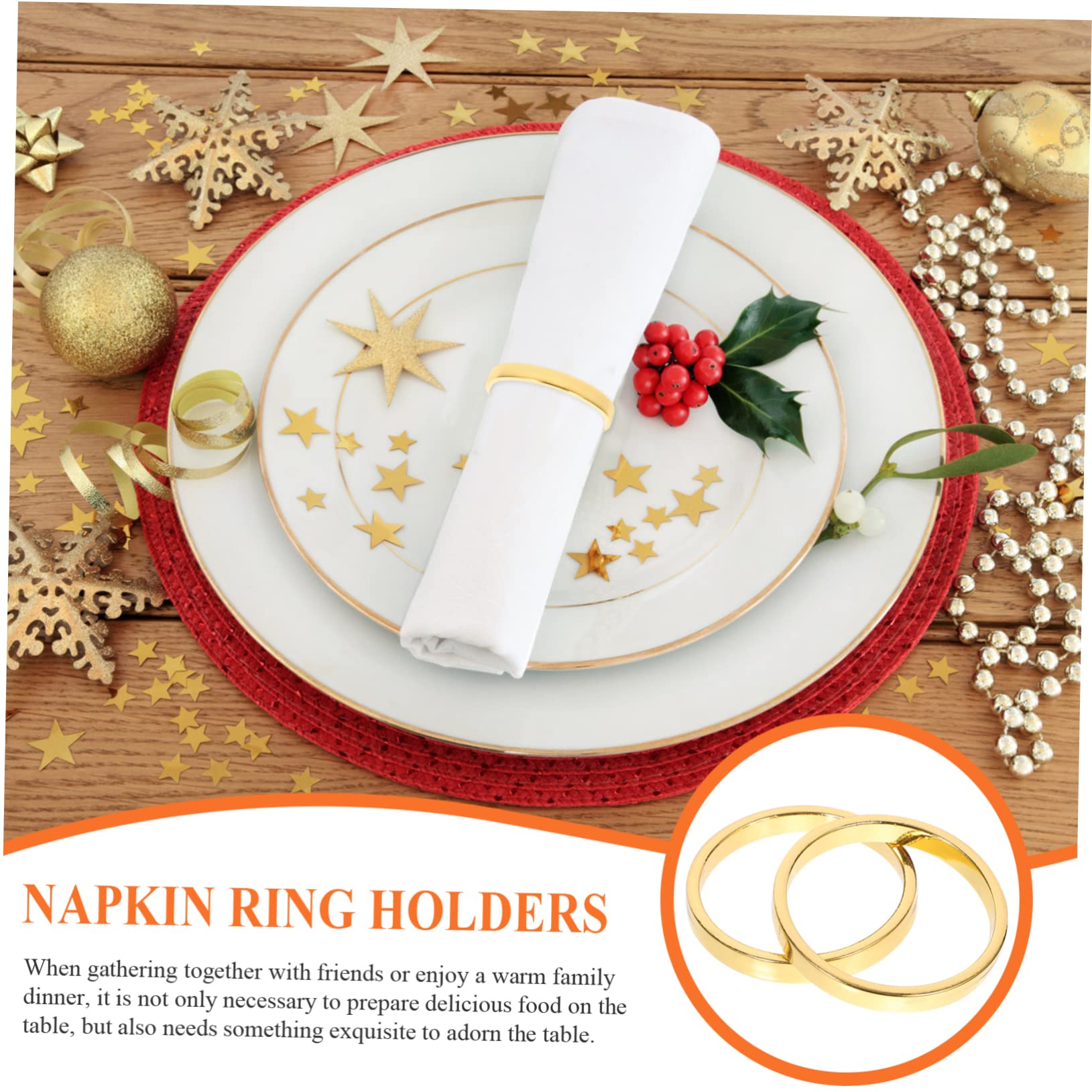 TOPBATHY Lot De 5 Porte-Serviettes Décoratifs en Métal Élégants pour Les Fêtes Les Mariages Et Noël Lot De 6 Pièces X 5