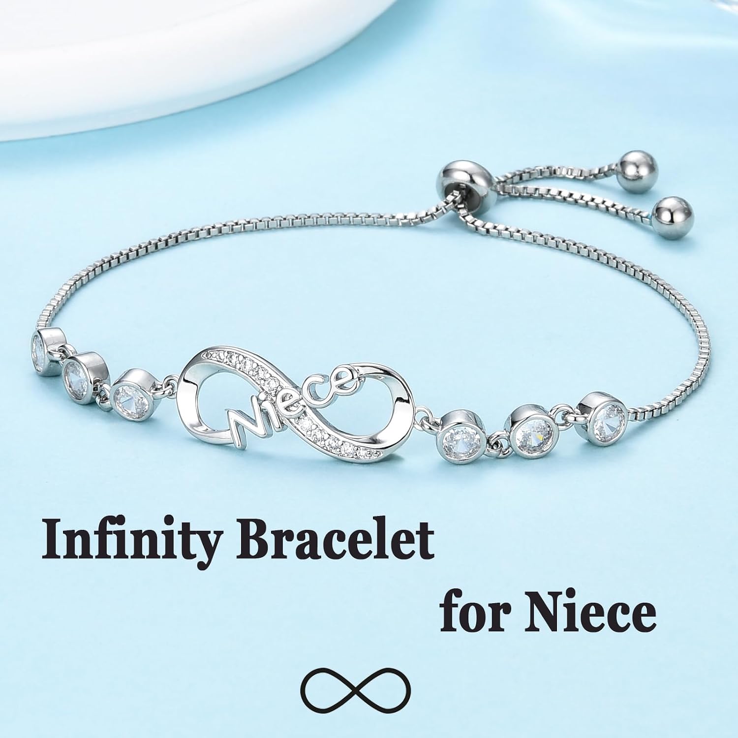 Gifts for Girls Infinity Bracelets for Women Birthday Christmas Link Jewelry for Daughter, Granddaughter, Niece, Sister