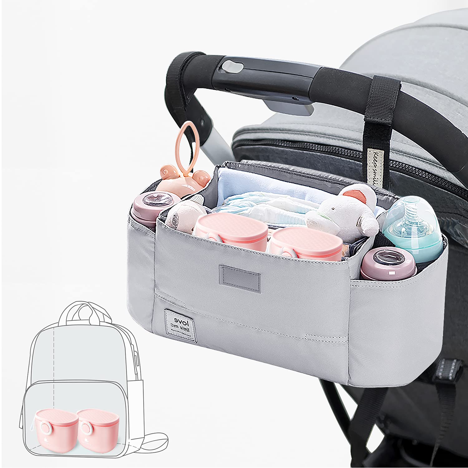 Termichy Baby Formula Dispenser, Portable Milk Powder Dispenser Container with Carry Handle and Scoop for Travel Outdoor Activities with Baby Infant, 8.8OZ, 0.55LB, 250g (Pink)