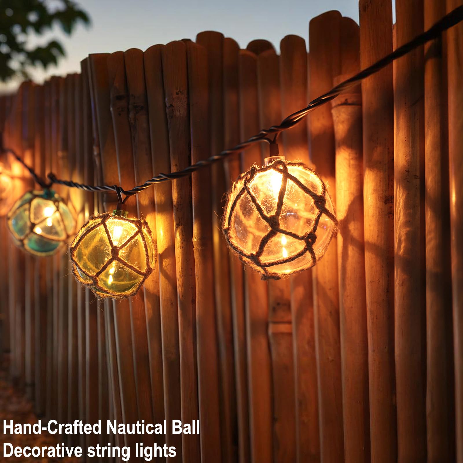 TWINKVILLA Guirnalda de luces decorativas enchufables con 10 bombillas incandescentes, luces flotantes de pesca náutica, conectables, resistentes a la intemperie, para decoración de interiores, hogar
