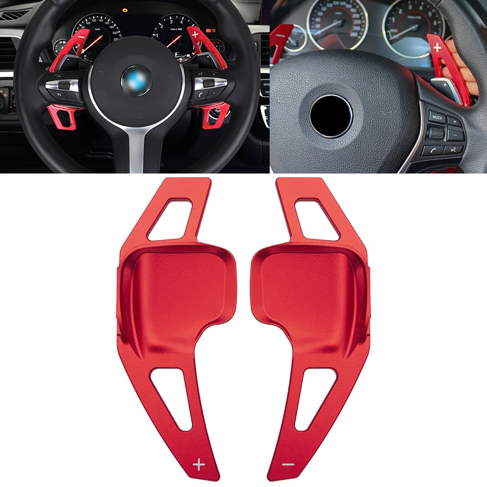x xotic tech Red Paddle Shifter Extensions Interior Shift Cover Trim Compatible with BMW 2 3 4 X1 X2 X3 X4 X5 X6 Series F30 F31 F15 F16 F25 F26 -NOT fit F10 F11