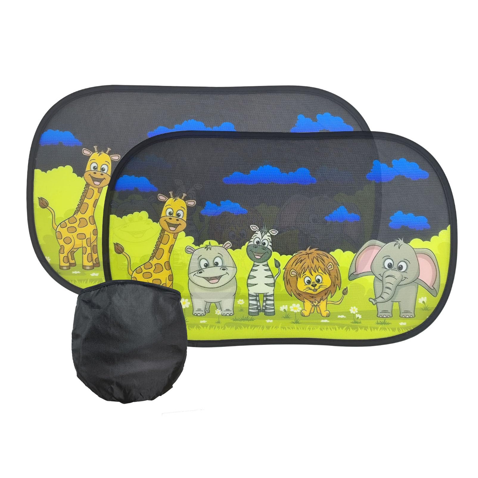KAYRUK Coche Parasol Bebé con Ventosa, Parasol Ventana Coche para Niños, Ventana Lateral Parasol Película (510mm*310mm, Amigos Animales)