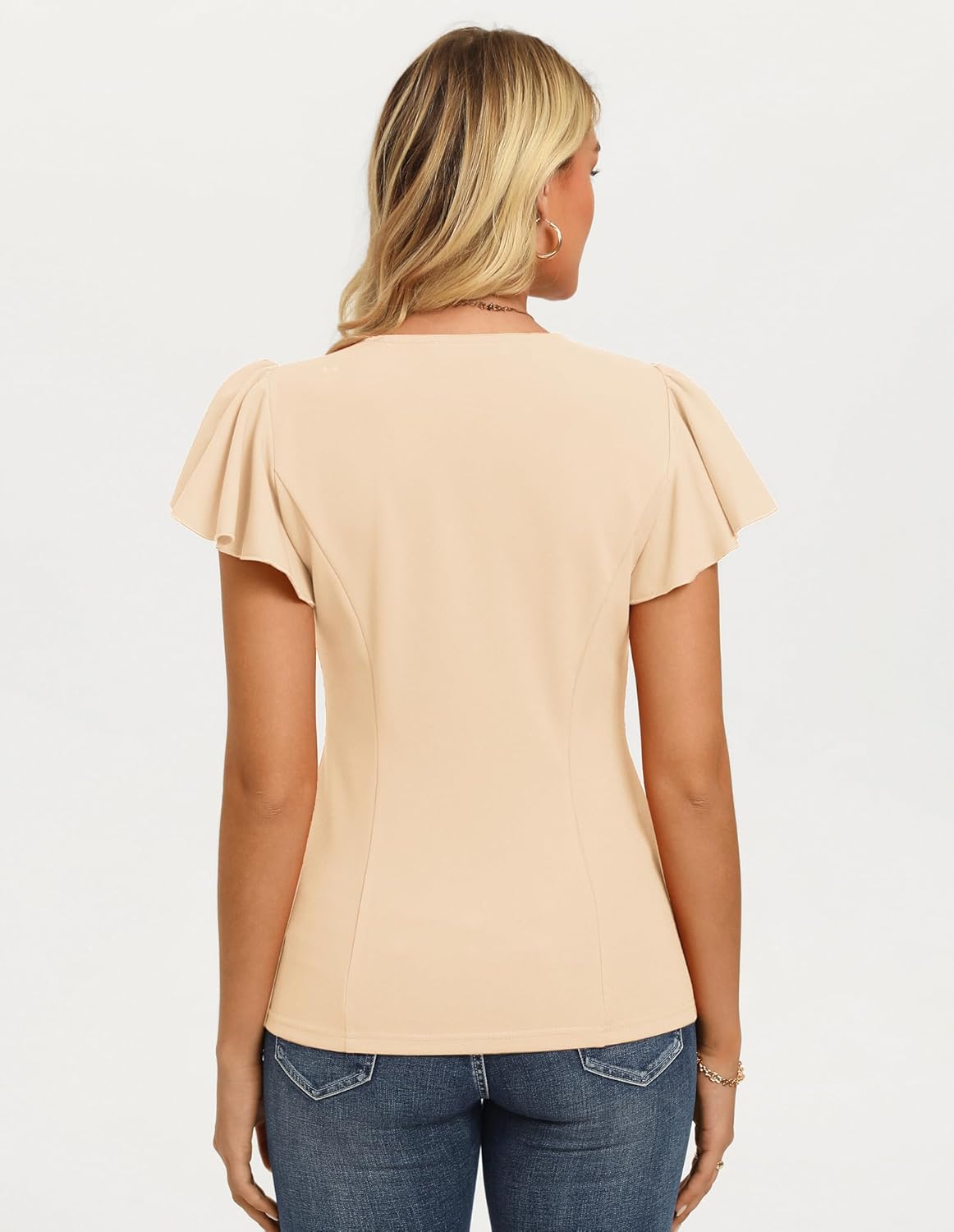 GRACE KARIN Summer Blouses for Women Dressy Casual, 2026 Ruffle Sleeve Peplum Tops, Business Work Shirt Fashioin Clothing - Image 6