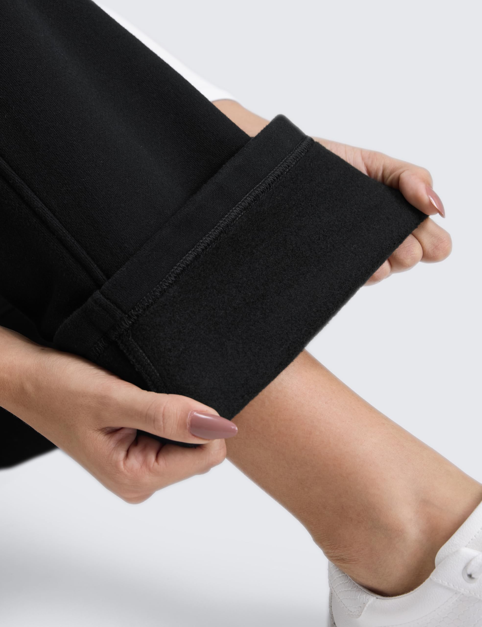 CRZ YOGA Pantalon de Survêtement Polaire 71/76/81cm | Jambe Droite, Poids Moyen, Décontracté, Doux, Respirant, Chaud, Coton, Poches, pour Femme