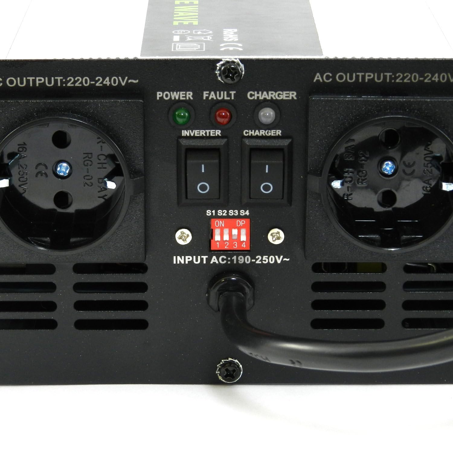 Przetwornica napięcia USV 230 V 12 V NPS 2000 W z przełącznikiem DIP czysty sinus UPS Inverter