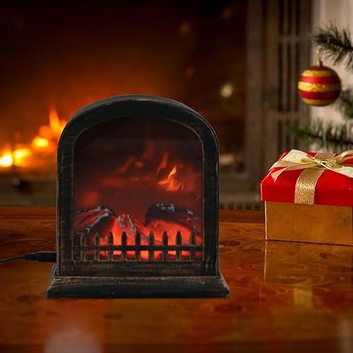 Miniatura 7 de Creative Fireplace Lamp Decoration Battery USB Powered Simulation Lantern for Holiday Festival Light Decor Classic Firewood Style for Party Wedding