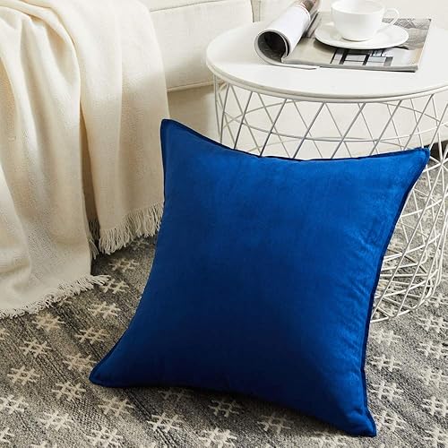 Miniatura 2 de Fancy Homi - Paquete de 2 fundas de cojín decorativas de gamuza sintética de alta calidad, cuadradas, supersuaves, de color liso, para sofá, sillón