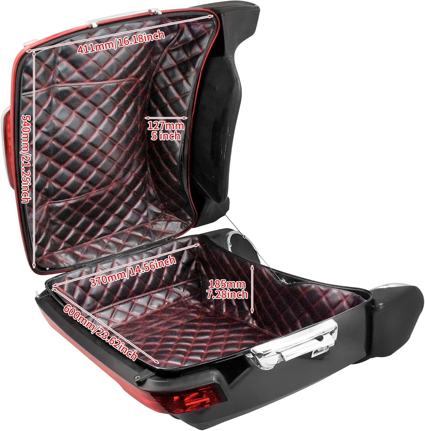 King Tour Pack Liners Red Thread Stitching Touring Pak Inserts Compatible with Harley Touring Road Glide Street Glide Road King Electra Glide CVO 2014-2023