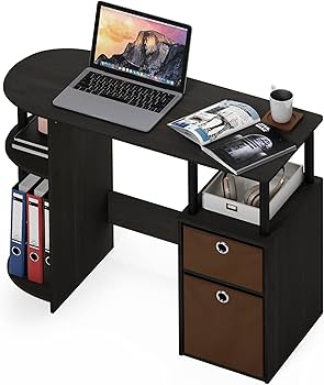 Amazon.com: FURINNO Jaya Computer Study Desk with Bin, Brown Amazon.com: FURINNO Jaya Computer Study Desk with Bin, Brown