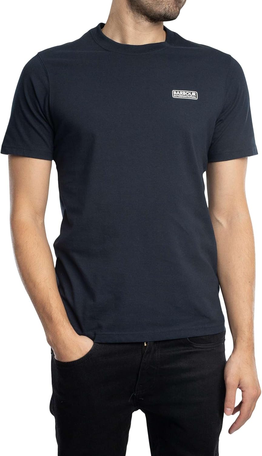 Barbour International Men's Slim Fit Small Logo T-Shirt, Navy