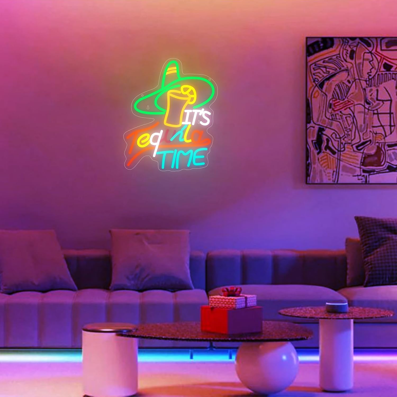 Tequila Time Neon Sign for Wall Decor Light Up Letters Business Led Sign Birthday Party Gifts Led Decorative Night Signs Room Decor Birthday Party Signs for Bar Club Restaurant Grand Opening
