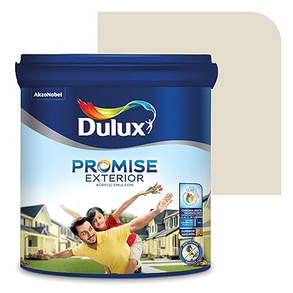 Dulux Promise Exterior Emulsion Paint (10L, China White) | Ideal for Exterior Walls | Smooth Finish | Anti-Peel & Anti-Crack | Long-Lasting Colors